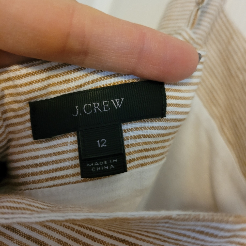 JCrew Like New Linen Jumpsuit Size 12 - Picture 2 of 6